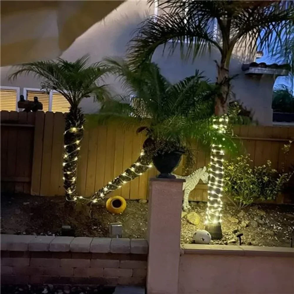 Solar Rope Lights Outdoor Waterproof LED String Lights for Garden Tree Decor
